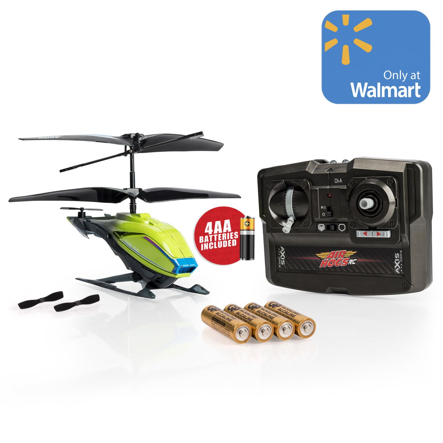 Air Hogs RC Axis 300X Green R/C Helicopter with Rayovac Fusion
