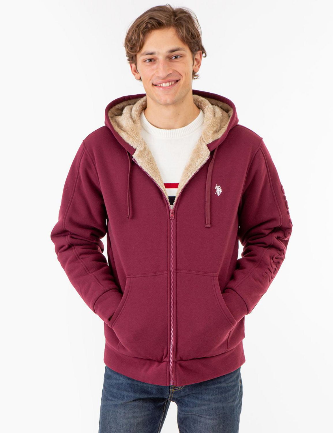 U.S. POLO ASSN. MEN'S SHERPA LINED HOODIE
