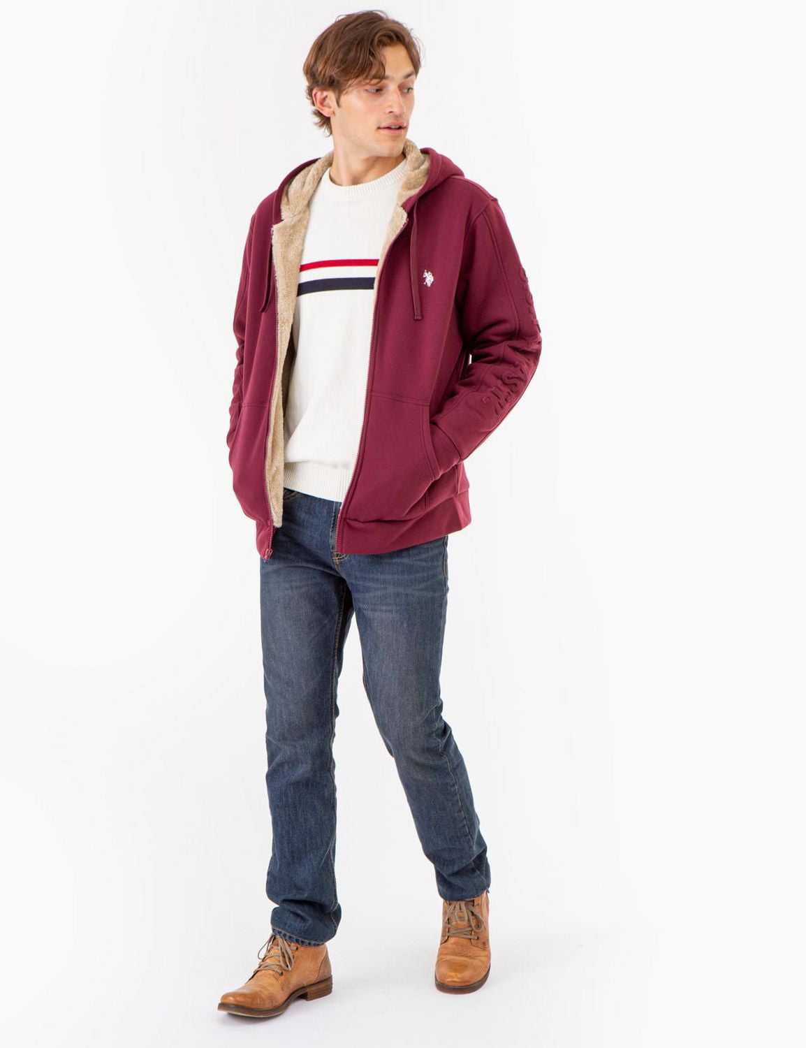 U.S. POLO ASSN. MEN'S SHERPA LINED HOODIE