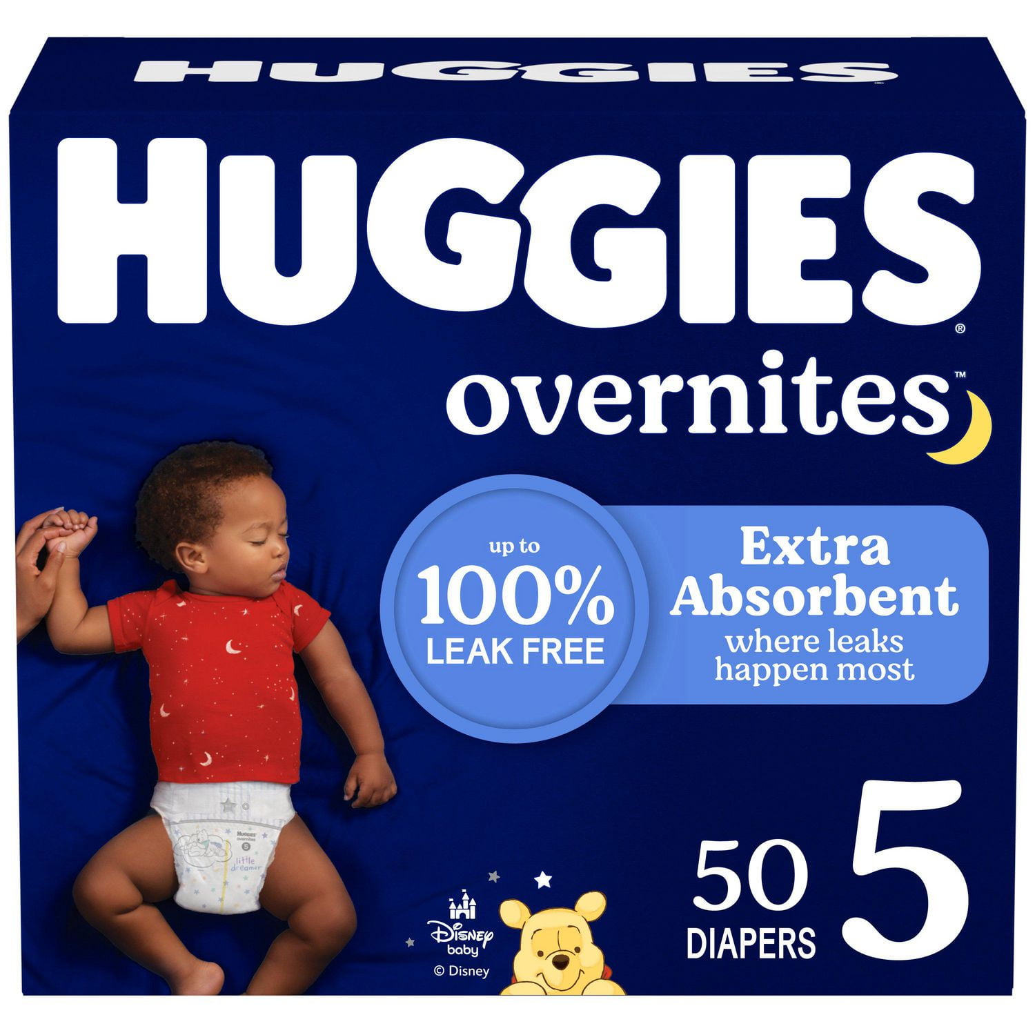 Huggies Overnites Nighttime Baby Diapers, Sizes: 3-7 | 36-66Count, Sizes 3-7 | 36-66 Count