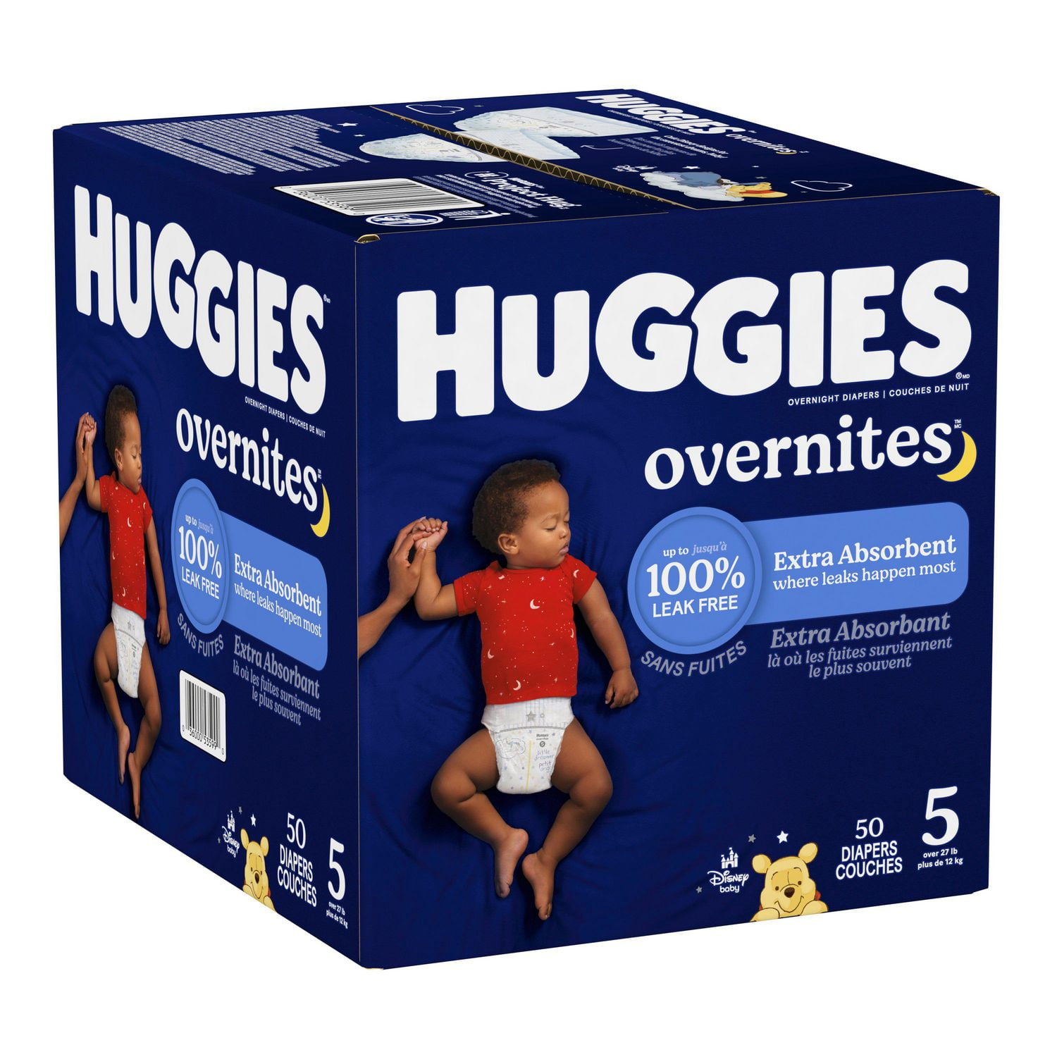 Huggies Overnites Nighttime Baby Diapers, Sizes: 3-7 | 36-66Count, Sizes 3-7 | 36-66 Count