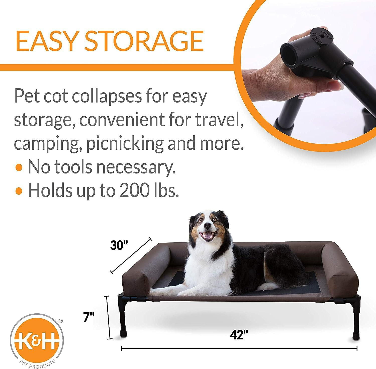 K H Original Bolster Elevated Pet For Dogs Brown Large Walmart