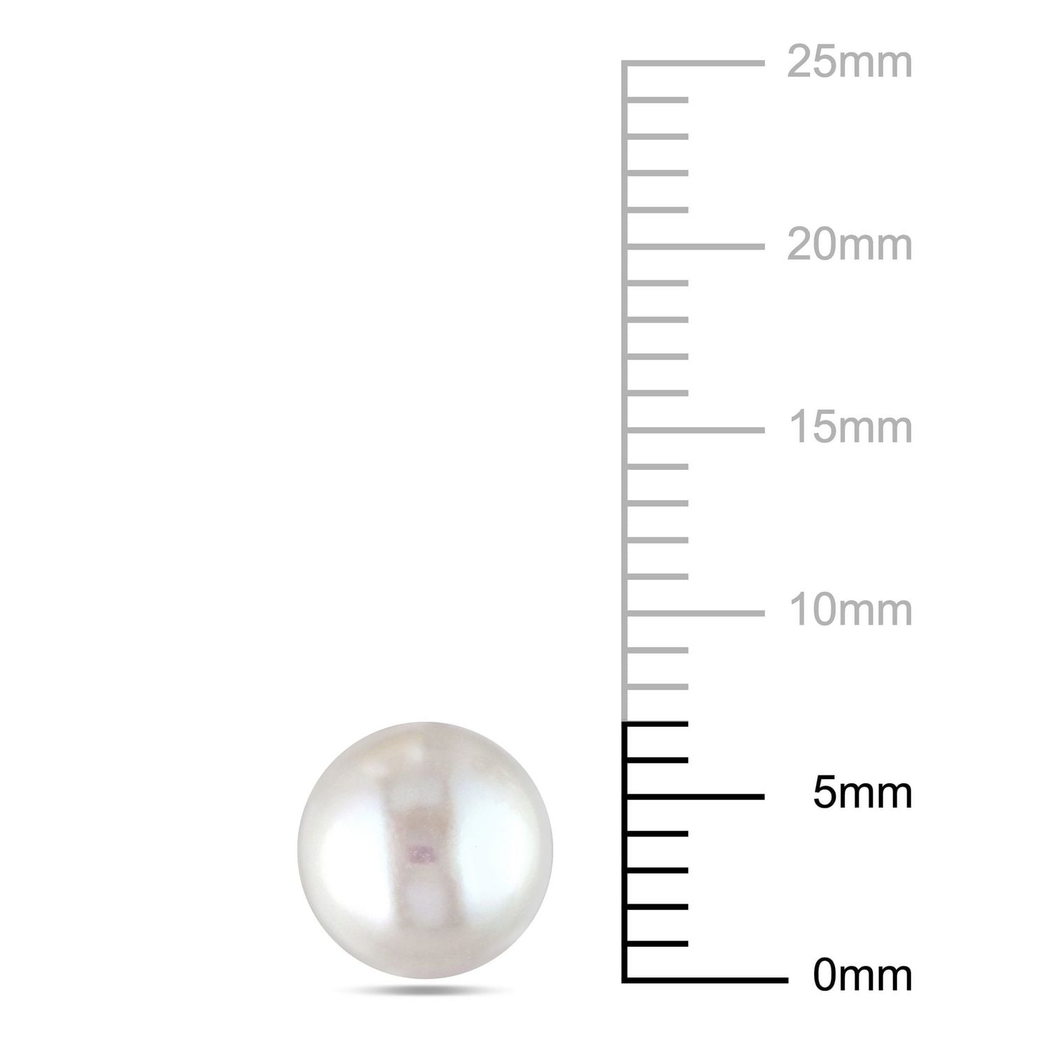 Miabella 6-7mm Cultured Freshwater Pearl 14 K White Gold Stud Earrings