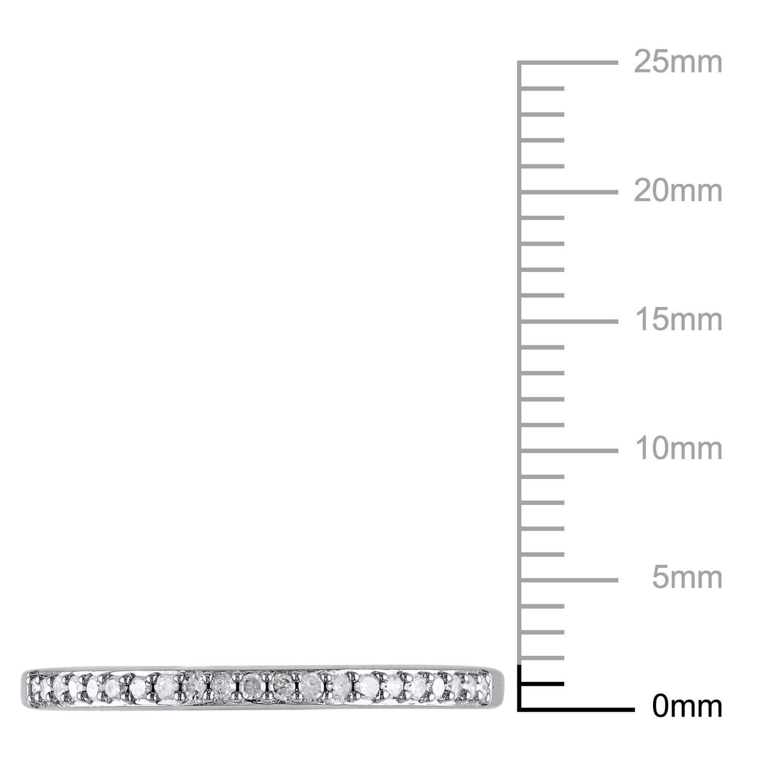 Miabella 1/10 Carat T.W. Diamond 10 K White Gold Anniversary Band