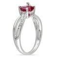 thumbnail image 2 of Tangelo 1-5/8 Carat T.G.W. Created Ruby And Diamond-Accent Sterling Silver Heart Ring, 2 of 5