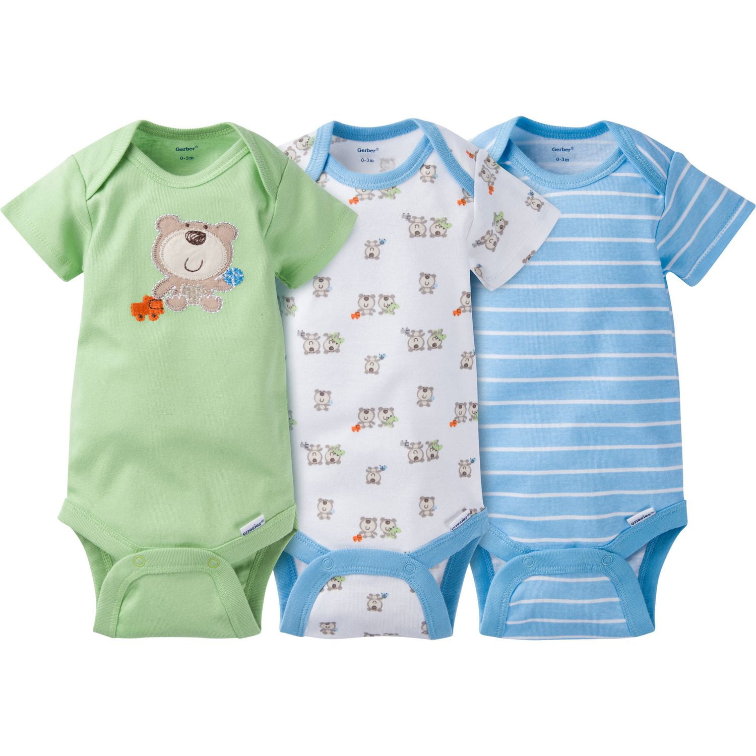 Gerber Chidrenswear Onesies® Newborn Boys' Fashion Short Sleeve ...