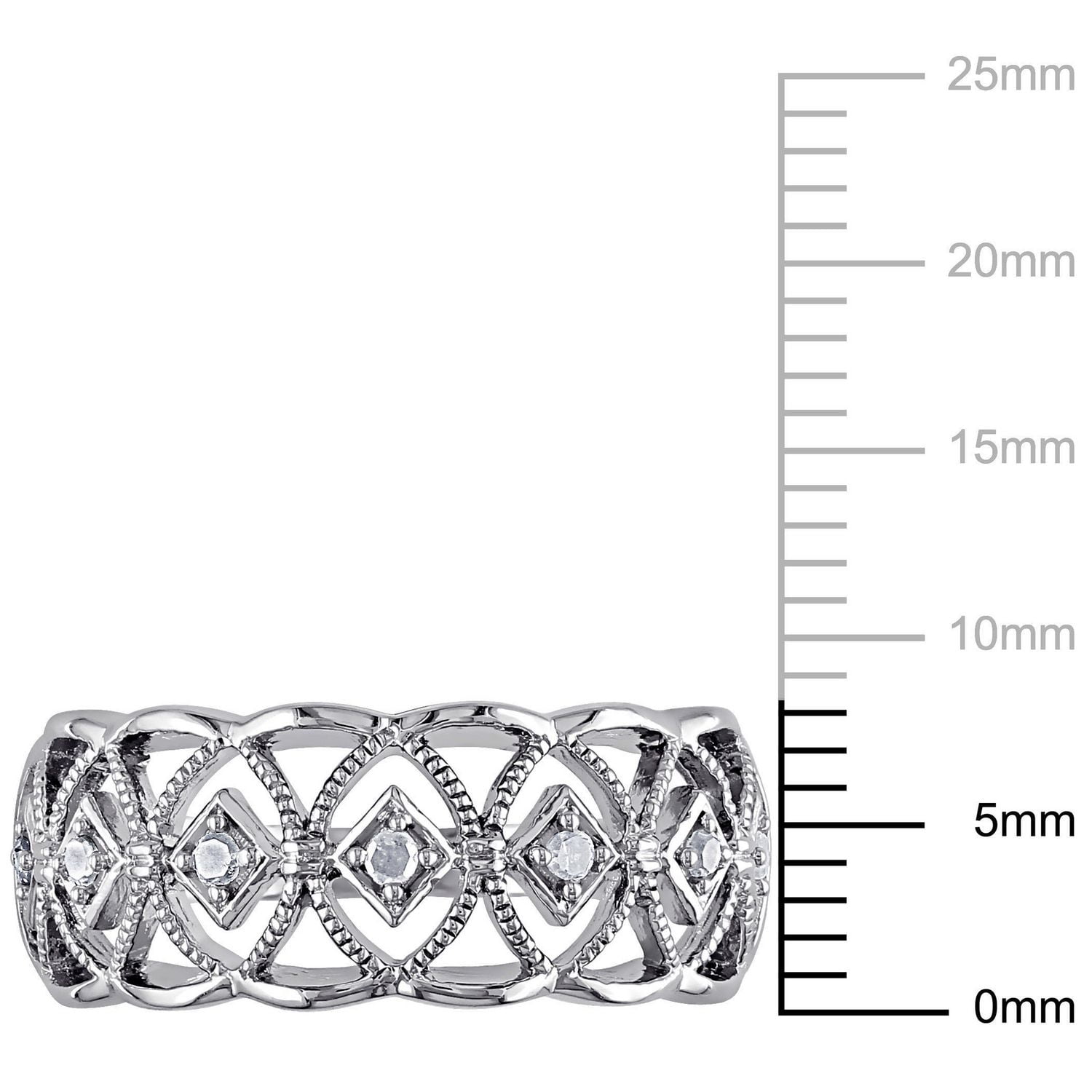 Miabella 1/10 Carat T.W. Diamond Sterling Silver Ring