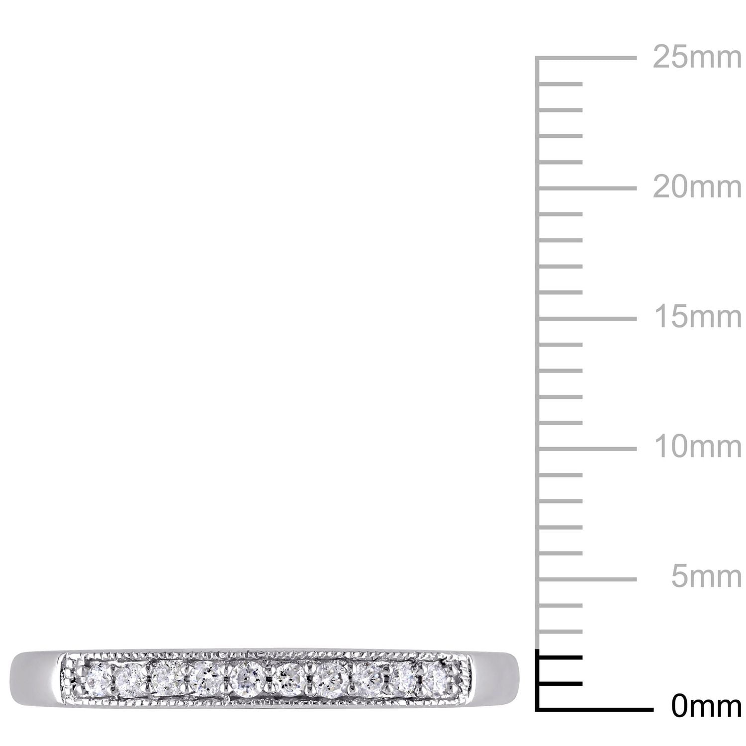 Bague de mariage rétro Miabella avec diamants 1/10 CT poids total en or blanc 10K