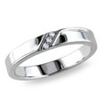 thumbnail image 1 of Miabella Diamond-Accent Sterling Silver Men's Band, 1 of 5