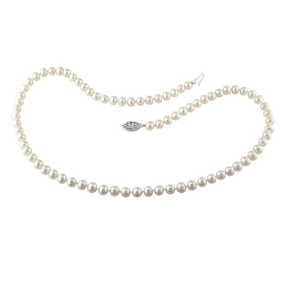Miabella 5-6mm Cultured Freshwater Pearl Sterling Silver Strand Necklace, 18"