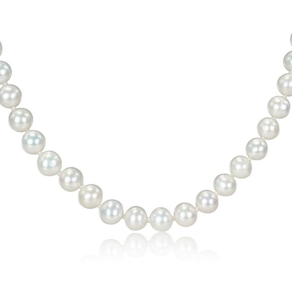 Miabella 7-7.5mm Cultured Freshwater Pearl Sterling Silver Strand Necklace, 18"