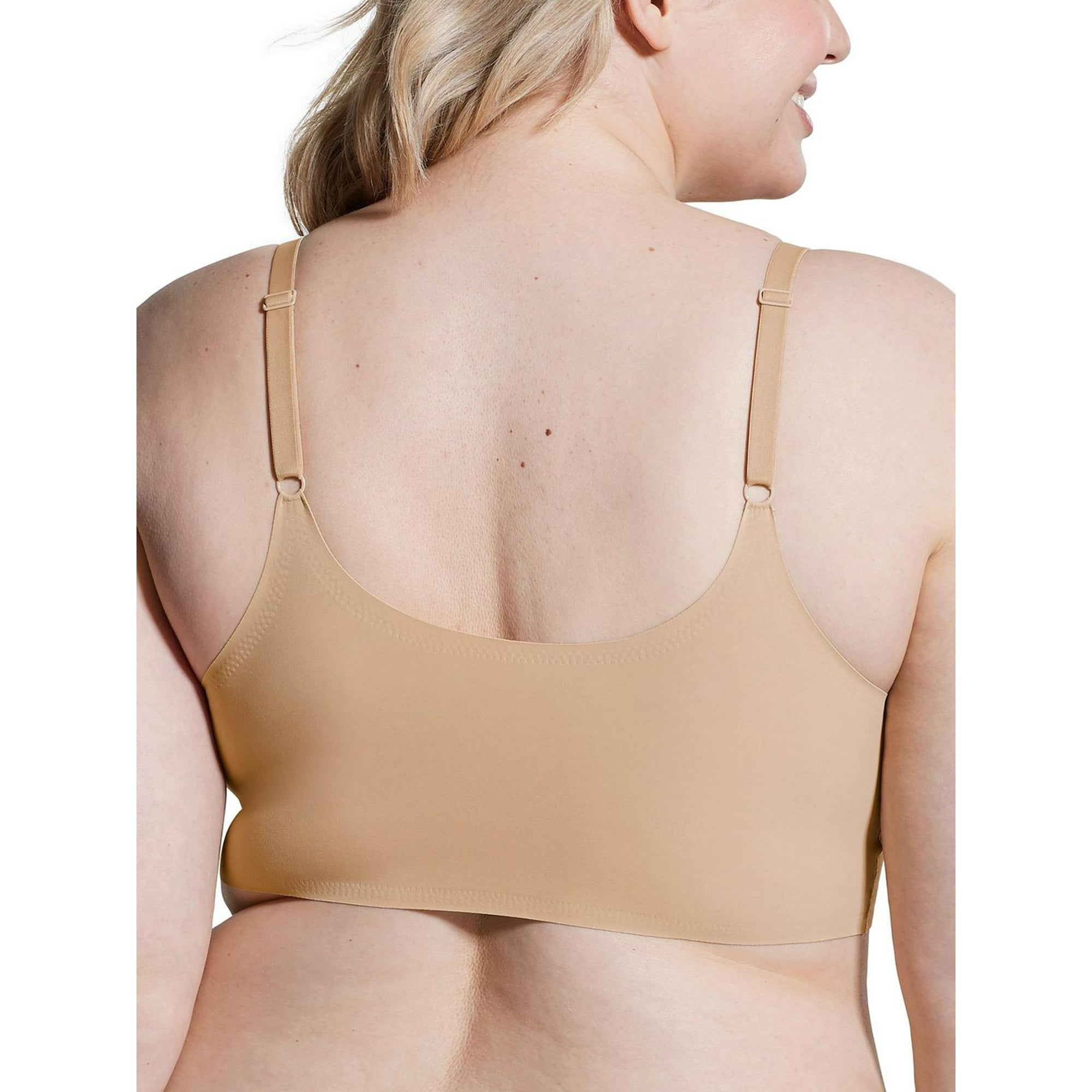 Womens Soft Stretch Adjustable Strap Triangle Bra Gray - True & Co Large