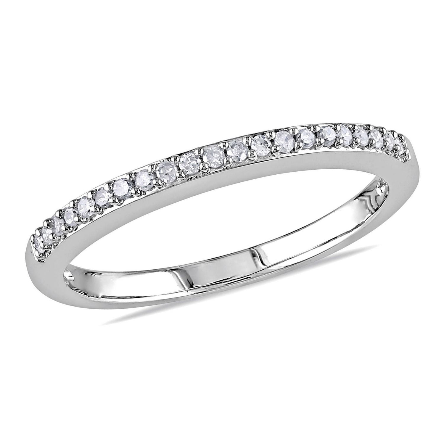 Miabella 1/10 Carat T.W. Diamond 10 K White Gold Anniversary Band