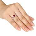thumbnail image 4 of Tangelo 1-5/8 Carat T.G.W. Created Ruby And Diamond-Accent Sterling Silver Heart Ring, 4 of 5