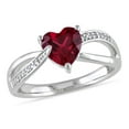 thumbnail image 1 of Tangelo 1-5/8 Carat T.G.W. Created Ruby And Diamond-Accent Sterling Silver Heart Ring, 1 of 5