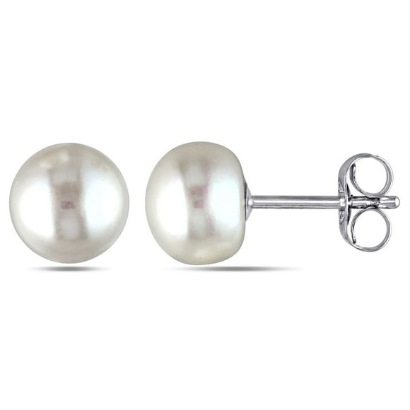 Miabella 6-7mm Cultured Freshwater Pearl 14 K White Gold Stud Earrings