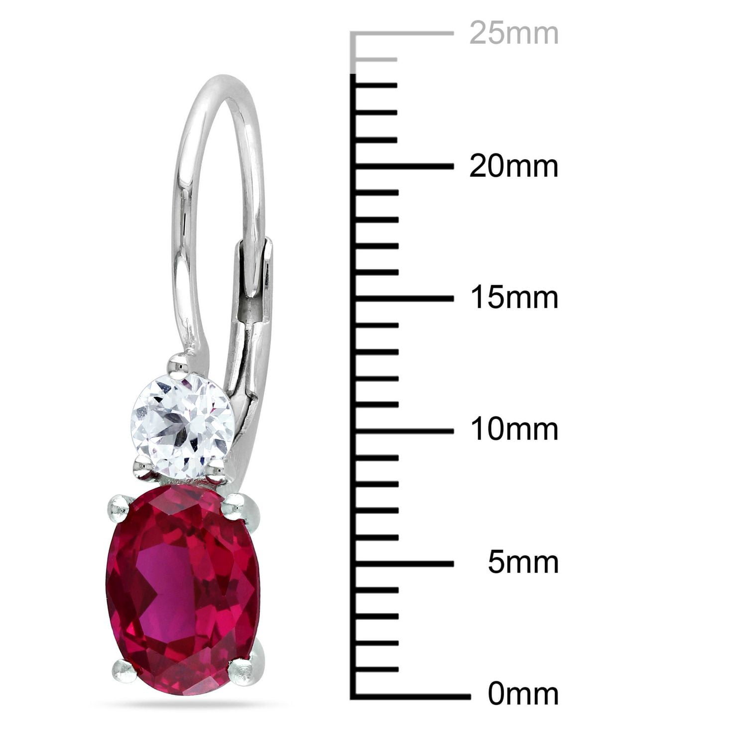 Tangelo 4-5/8 Carat T.G.W. Created Ruby And Created White Sapphire Sterling Silver Earrings