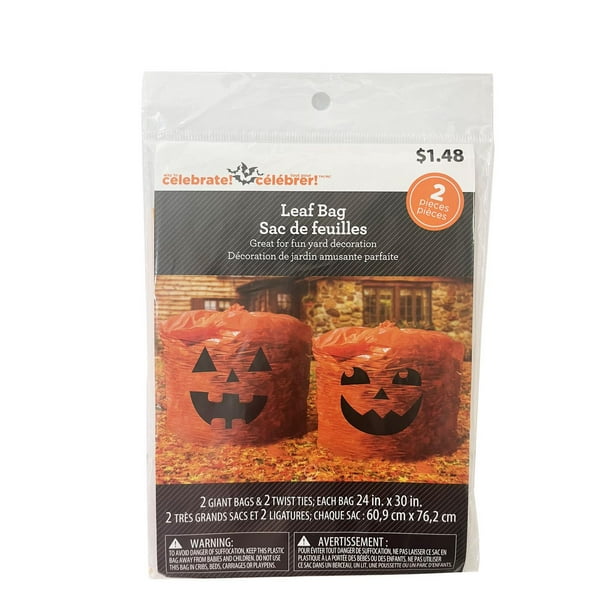 Way to celebrate Leaf Bags 2pk leaf bags，Great for fun yard decoration
