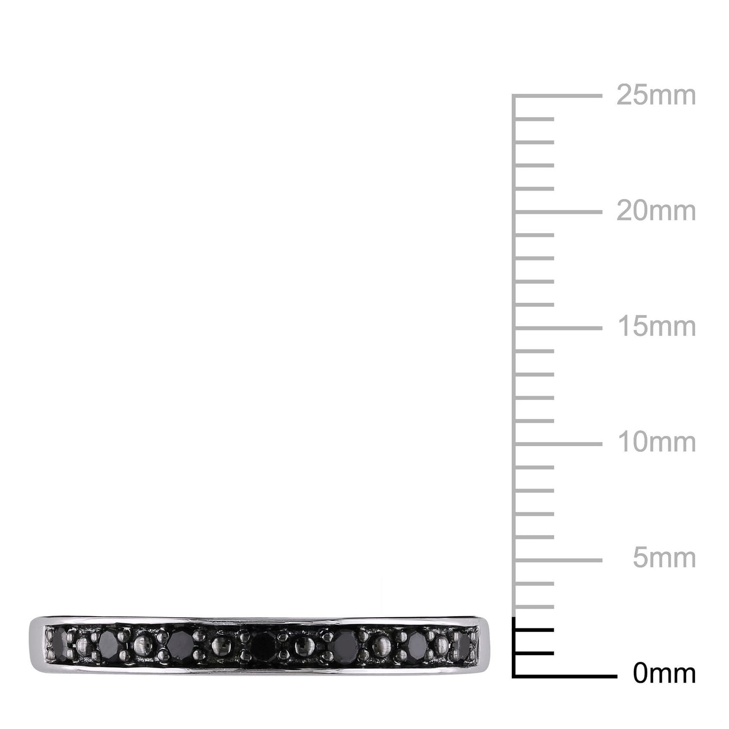 Asteria 1/10 Carat T.W. Black Diamond Sterling Silver Semi-Eternity Anniversary Ring