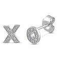 thumbnail image 1 of Miabella Diamond-Accent Sterling Silver "XO" Stud Earrings, 1 of 4