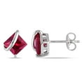 thumbnail image 1 of Tangelo 2-1/3 Carat T.G.W. Created Ruby Sterling Silver Stud Earrings, 1 of 4