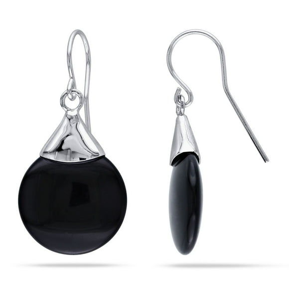 Asteria Black Onyx Sterling Silver Dangle Earrings