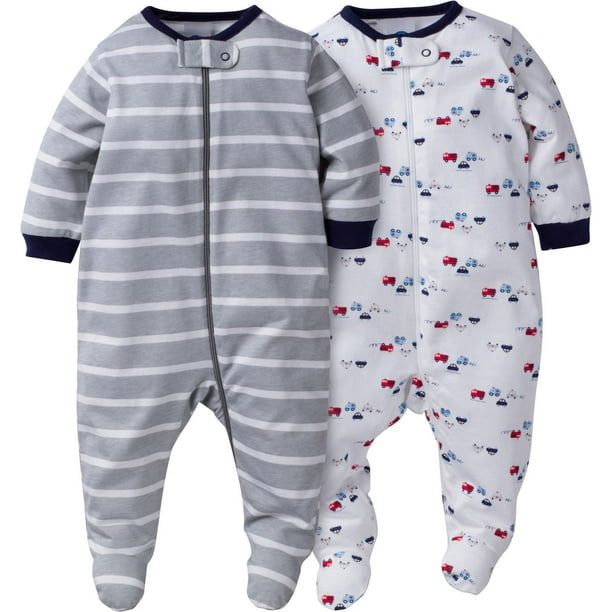 Vêtements à fermeture éclair sur le devant Sleep 'n Play Gerber Chidrenswear pour nouveau-nés garçons - Paq. de 2