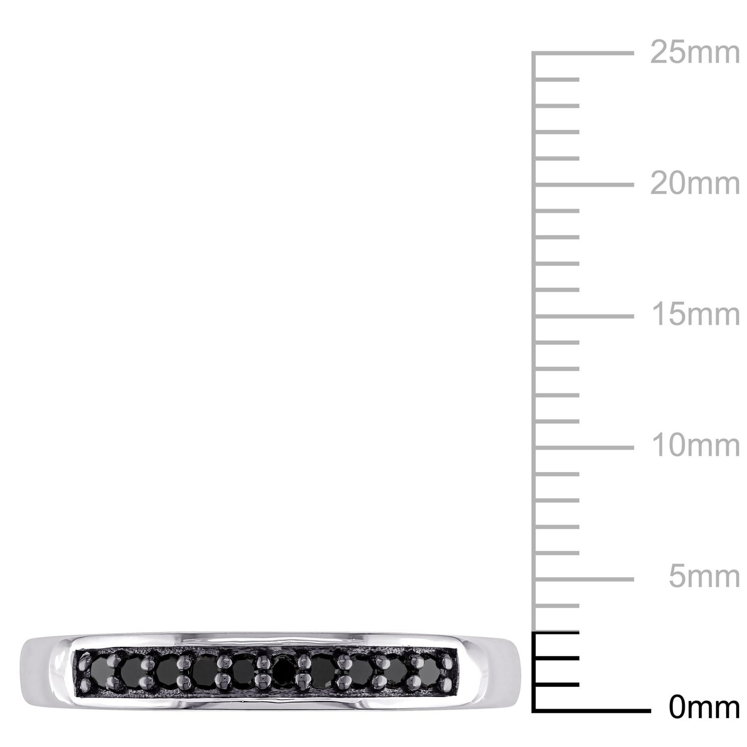 Bague d'anniversaire avec diamants noirs 1/10 CT poids total en argent sterling