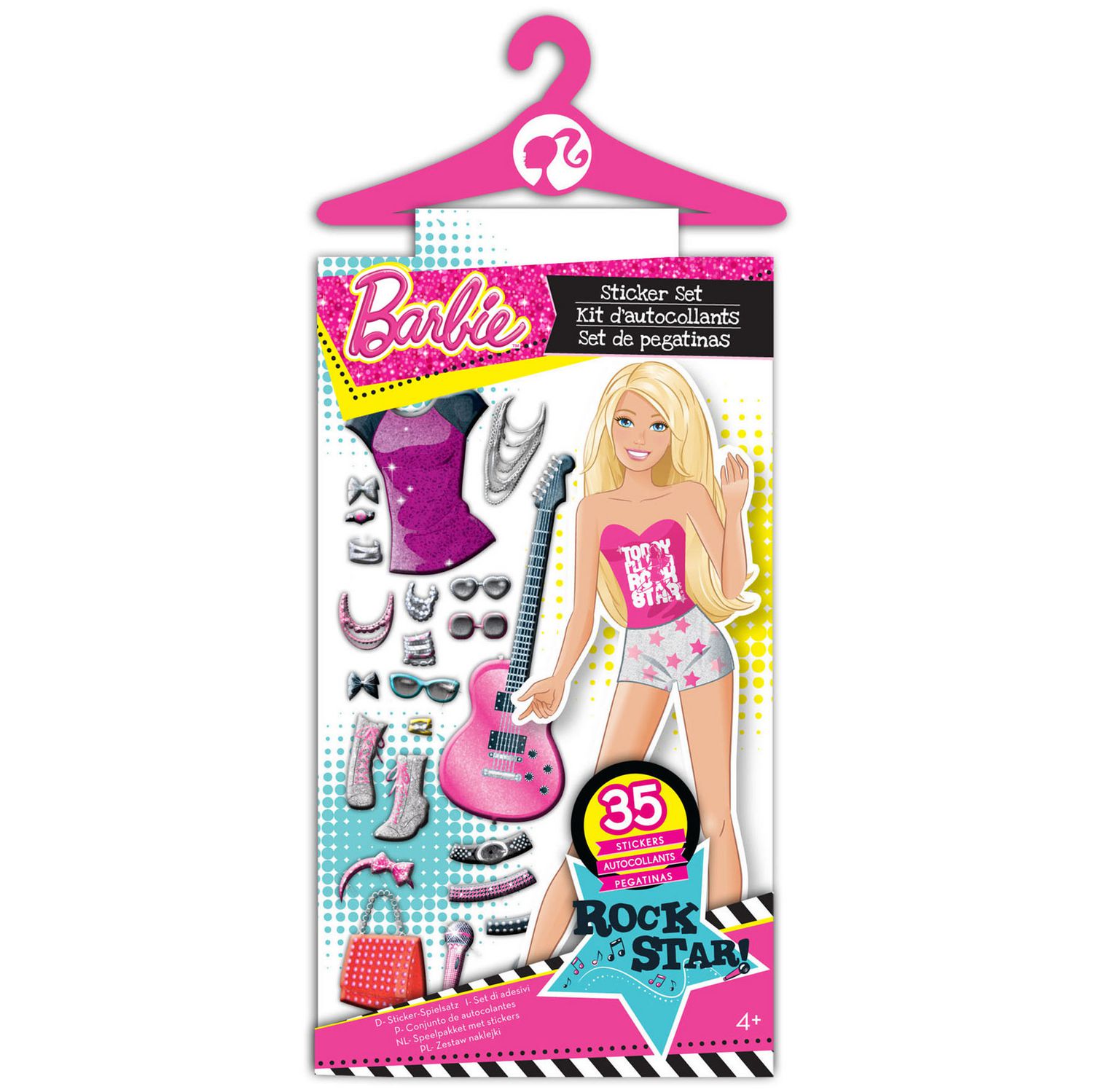 Fashion Angels Barbie Rock Star Paper Doll Mini Sticker Set 
