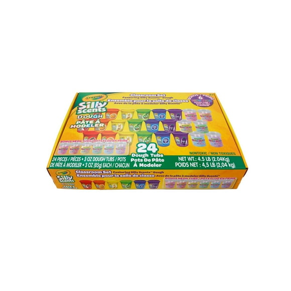 Crayola Silly Scents 24pk x 3oz Teacher Pk + Bonus Neon Dough
