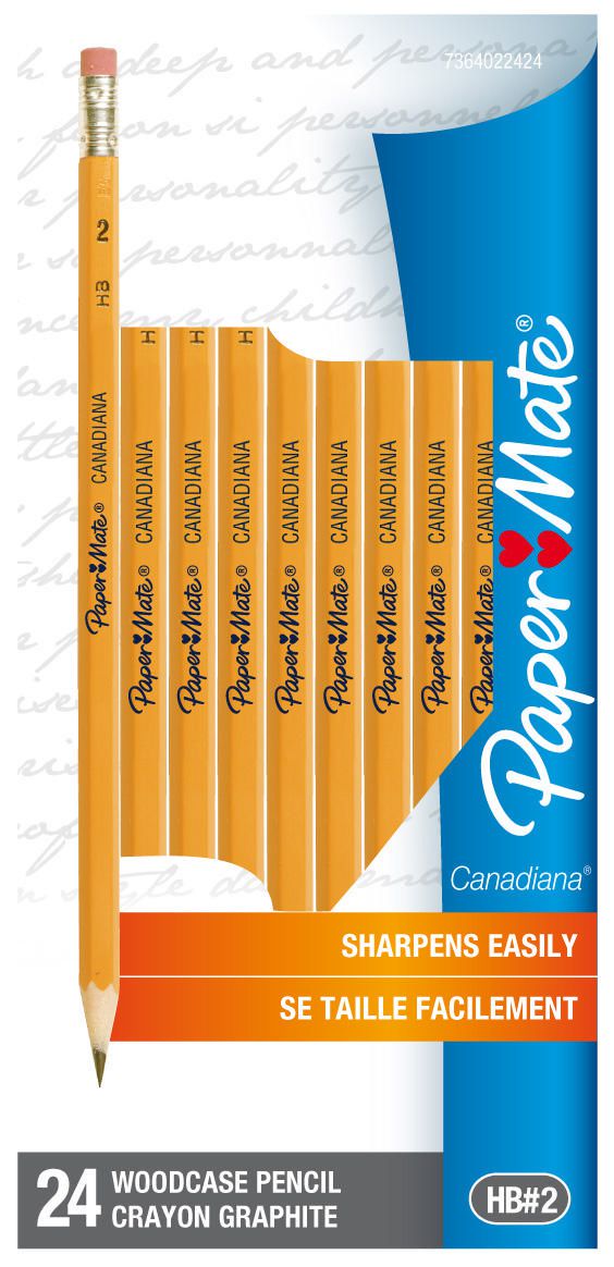 Papermate® crayons Canadiana, HB n° 2, paquet de 24 Faciles à tailler! 