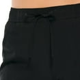 thumbnail image 3 of Krista Women's Black High-Waist Tactel Drawstring Swim Shorts Bottom, 3 of 6