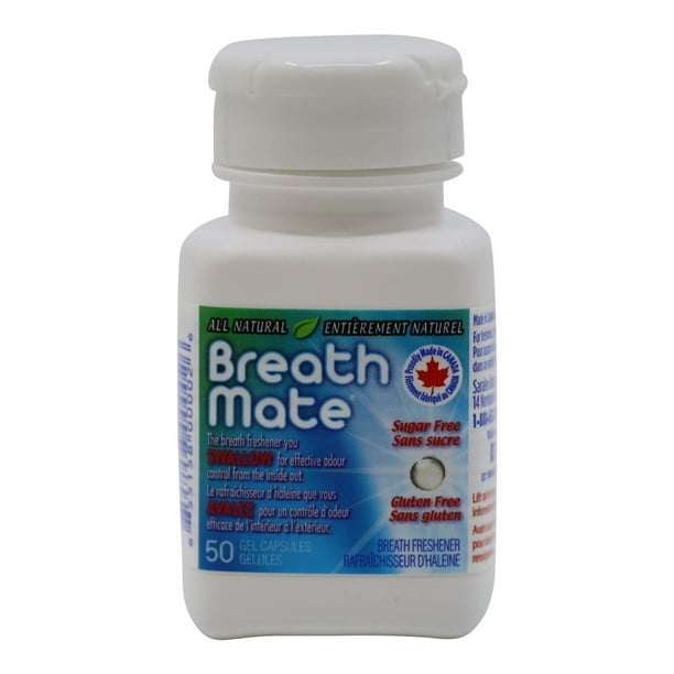 Breath Mate Supplément tout naturel rafraîchisseur d'haleine, paq. de 50 capsules