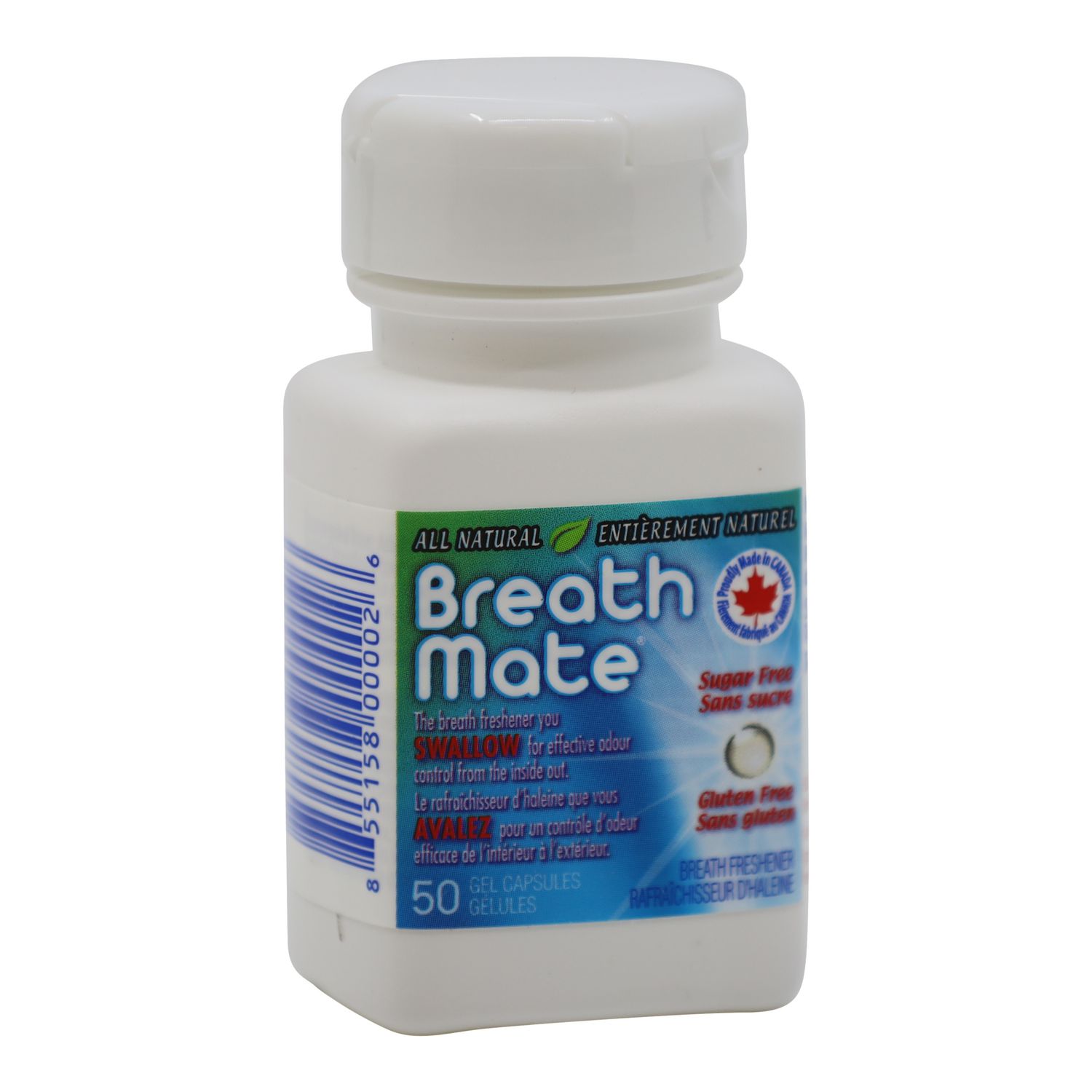 Breath Mate Supplément tout naturel rafraîchisseur d'haleine, paq. de 50  capsules 