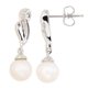 Collection Simply Pearl-Boucles d'oreilles d'argent de perle d'eau douce, 7mm avec diamant   .018ct – image 1 sur 1