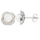 Collection Simply Pearl-Boucles d'oreille d'argent de perle d'eau douce bouton 8MM, avec diamant .024ct. – image 1 sur 1