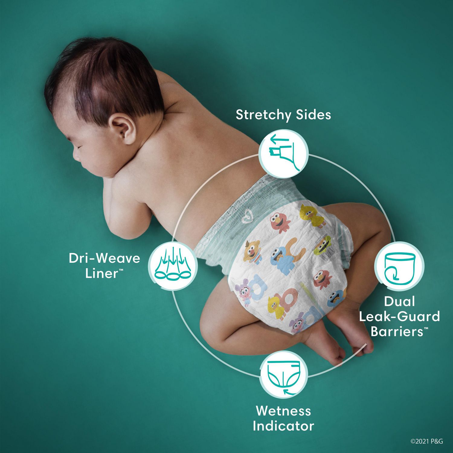 Couches Pampers Baby Dry, format Super Economique 