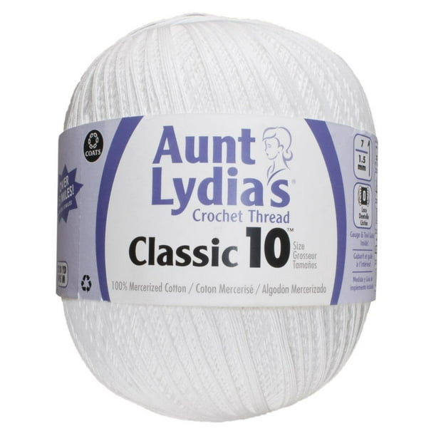 Aunt Lydia's® Classic™ Cotton Crochet Thread, 2730 Yards Grosseur #10  Cotton Crochet Thread 2730 yds 