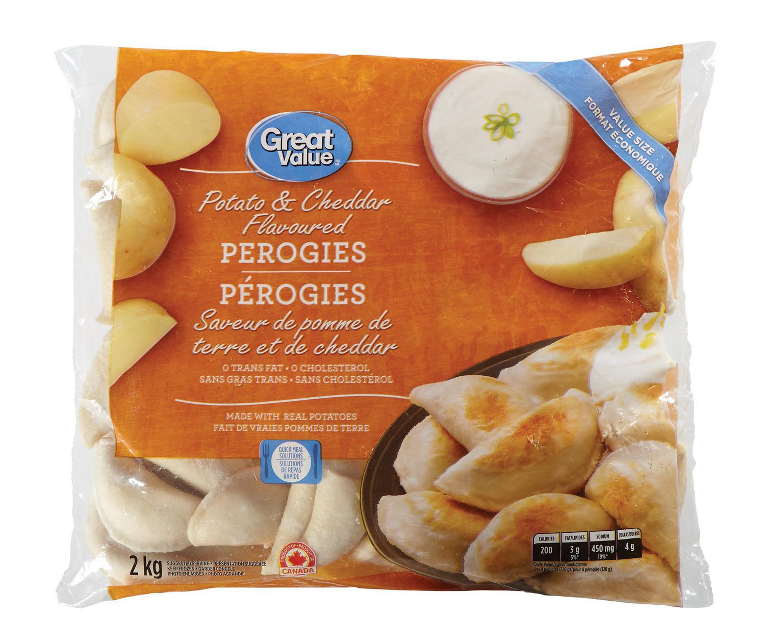 Great Value Potato And Cheddar Flavoured Perogies, Value Size | Walmart ...
