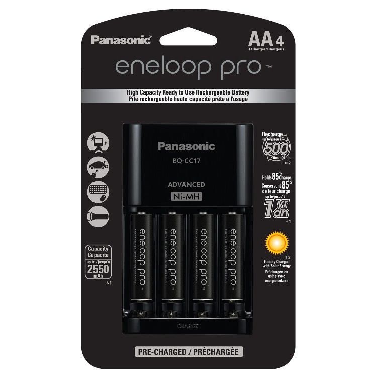 Panasonic Eneloop Pro Charger With Pre Charged Rechargeable Aa