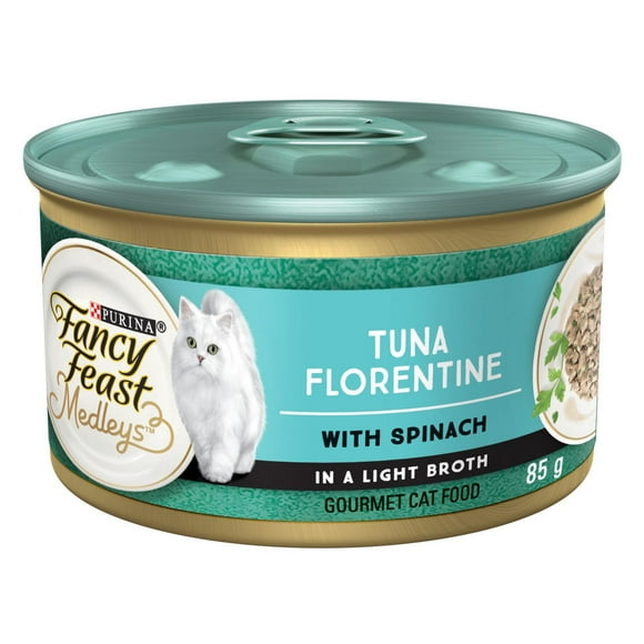 Fancy Feast Medleys Tuna Florentine in a Light Broth, Wet Cat Food 85 g, 85g