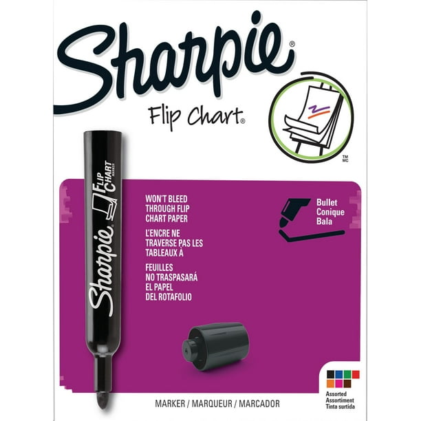Marqueurs Flip Chart de Sharpie à pointe ogive de couleurs variées
