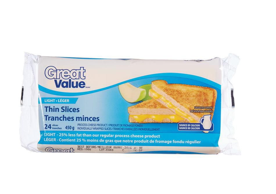 Great Value Light Processed Cheese Slices Walmart Canada