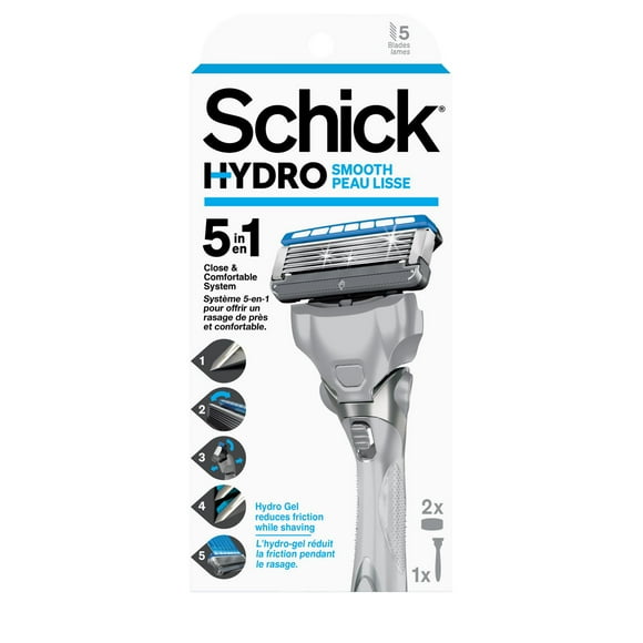 Schick Hydro Smooth Men’s Razor, Razor + 2 Refills