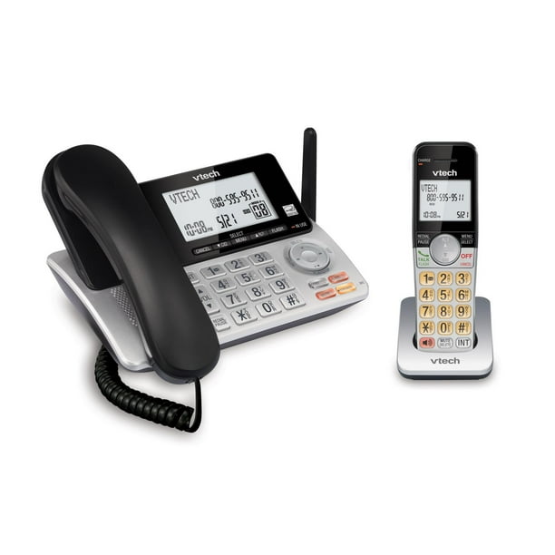 Paquet de 2 téléphones avec cordon/sans fil Dect 6.0 avec répondeur V-Tech