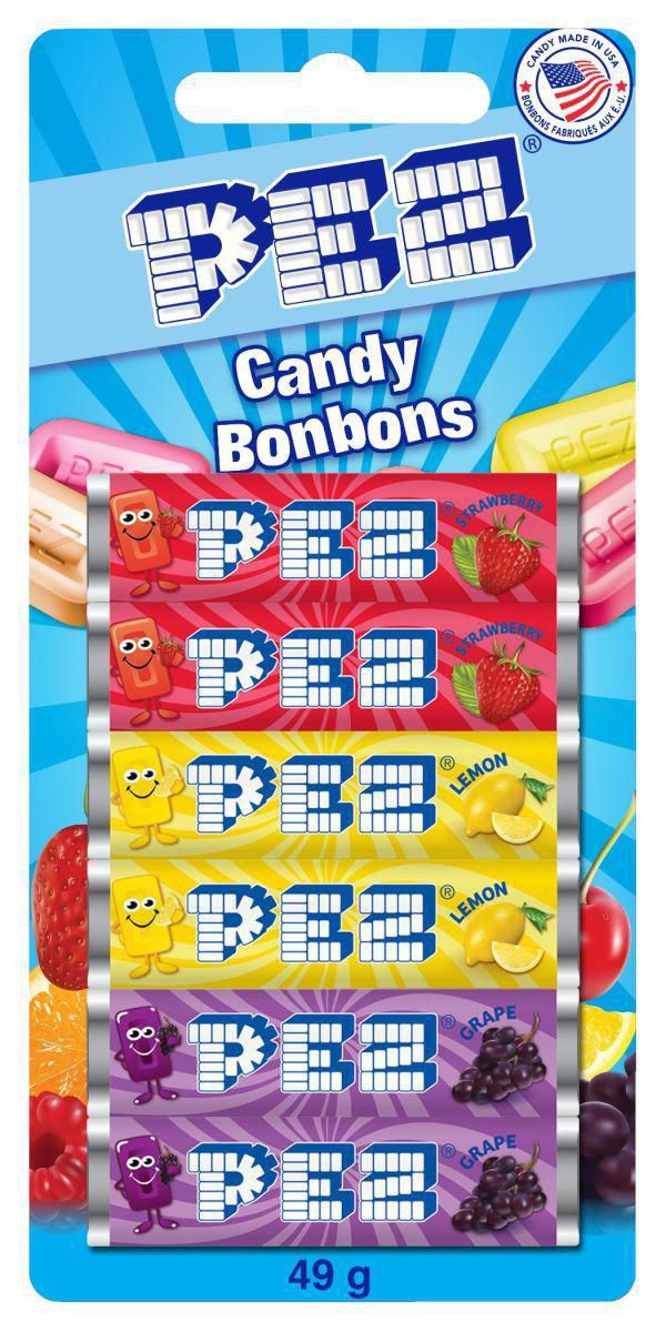 Recharges bonbons pour distributeur PEZ - Bonbons aux fruits x 100