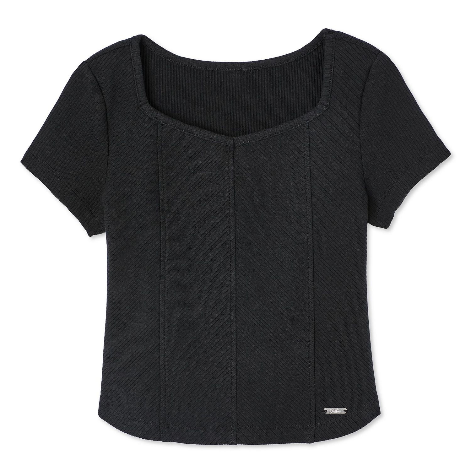 Haut côtelé à encolure carrée Justice pour filles