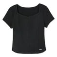 thumbnail image 3 of Justice Girls' Rib Square Neckline Top, 3 of 4