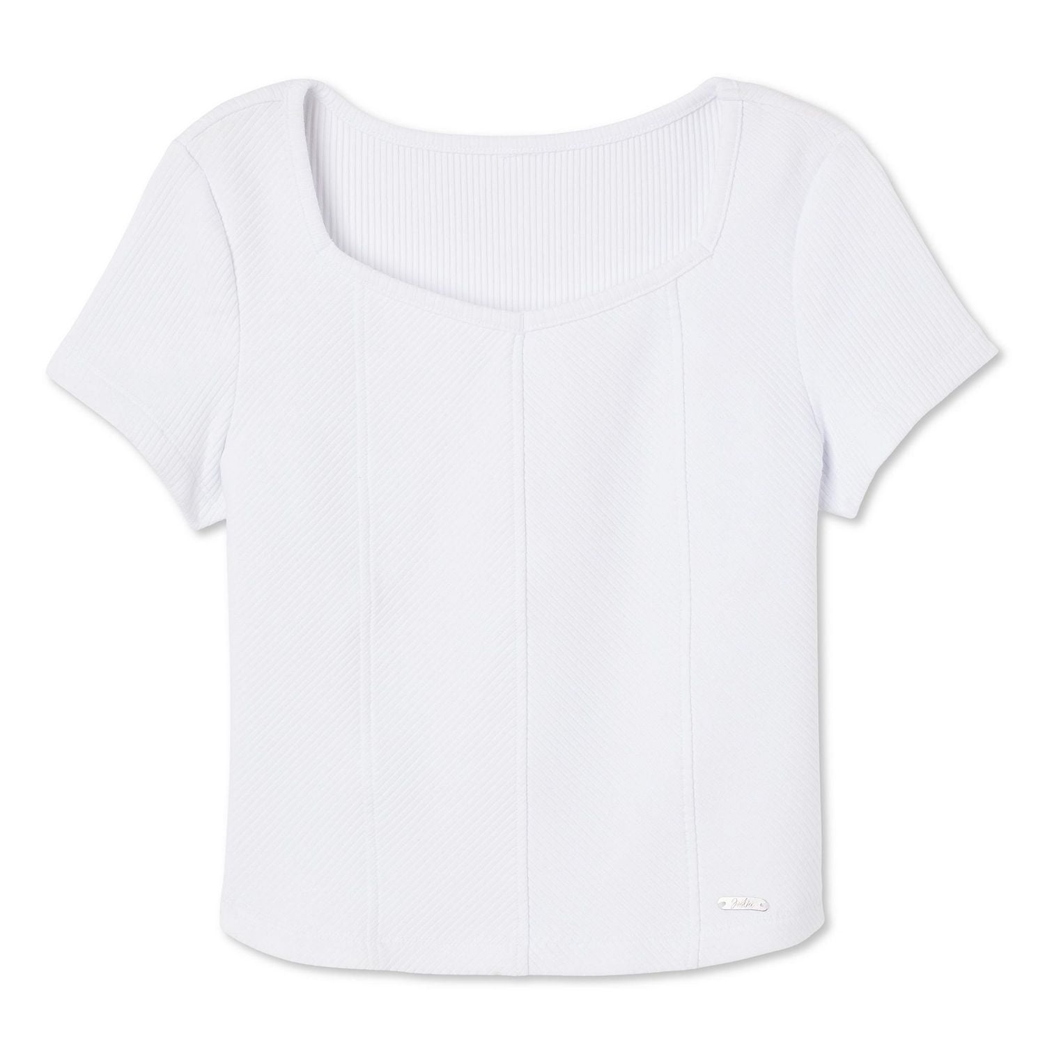 Justice Girls' Rib Square Neckline Top