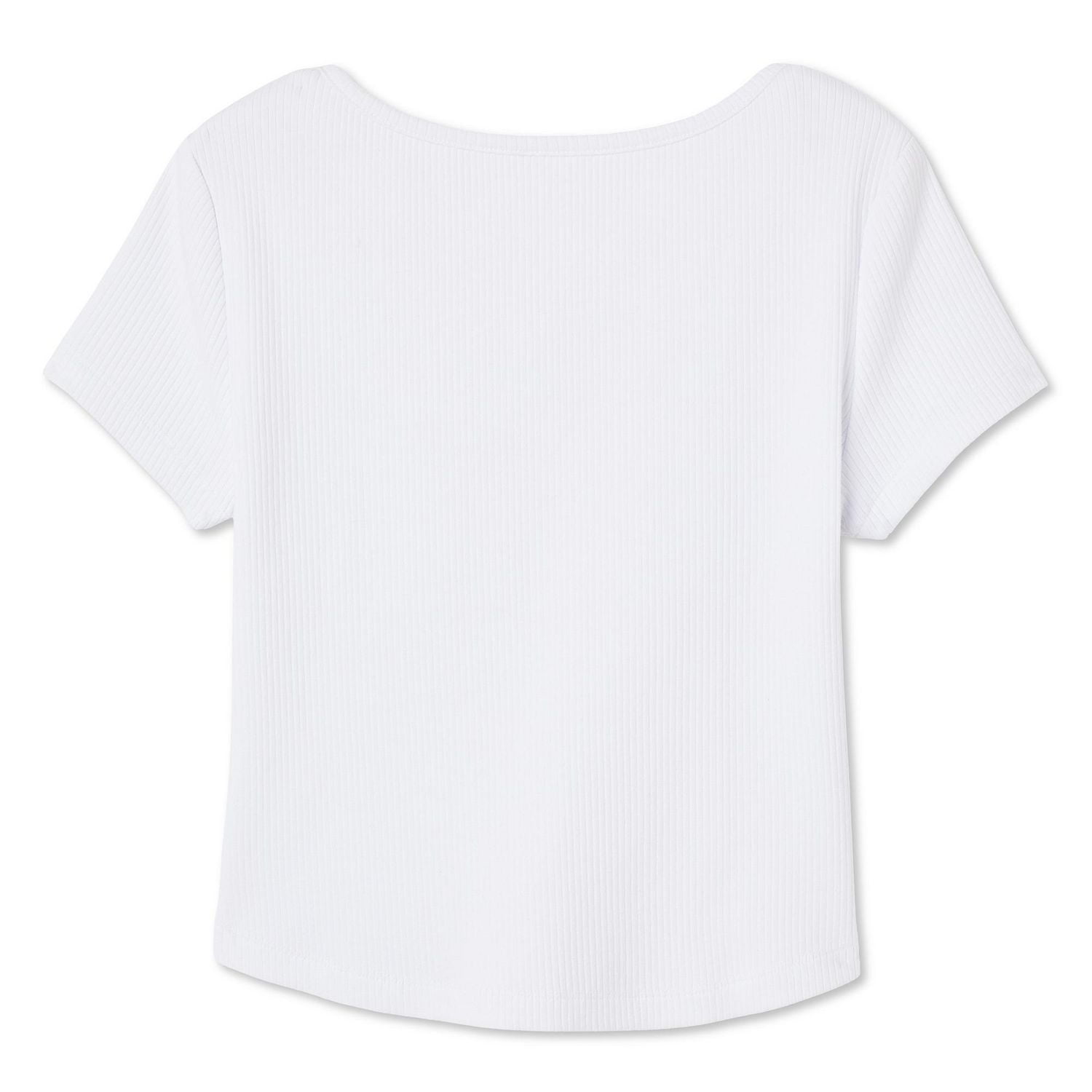 Haut côtelé à encolure carrée Justice pour filles